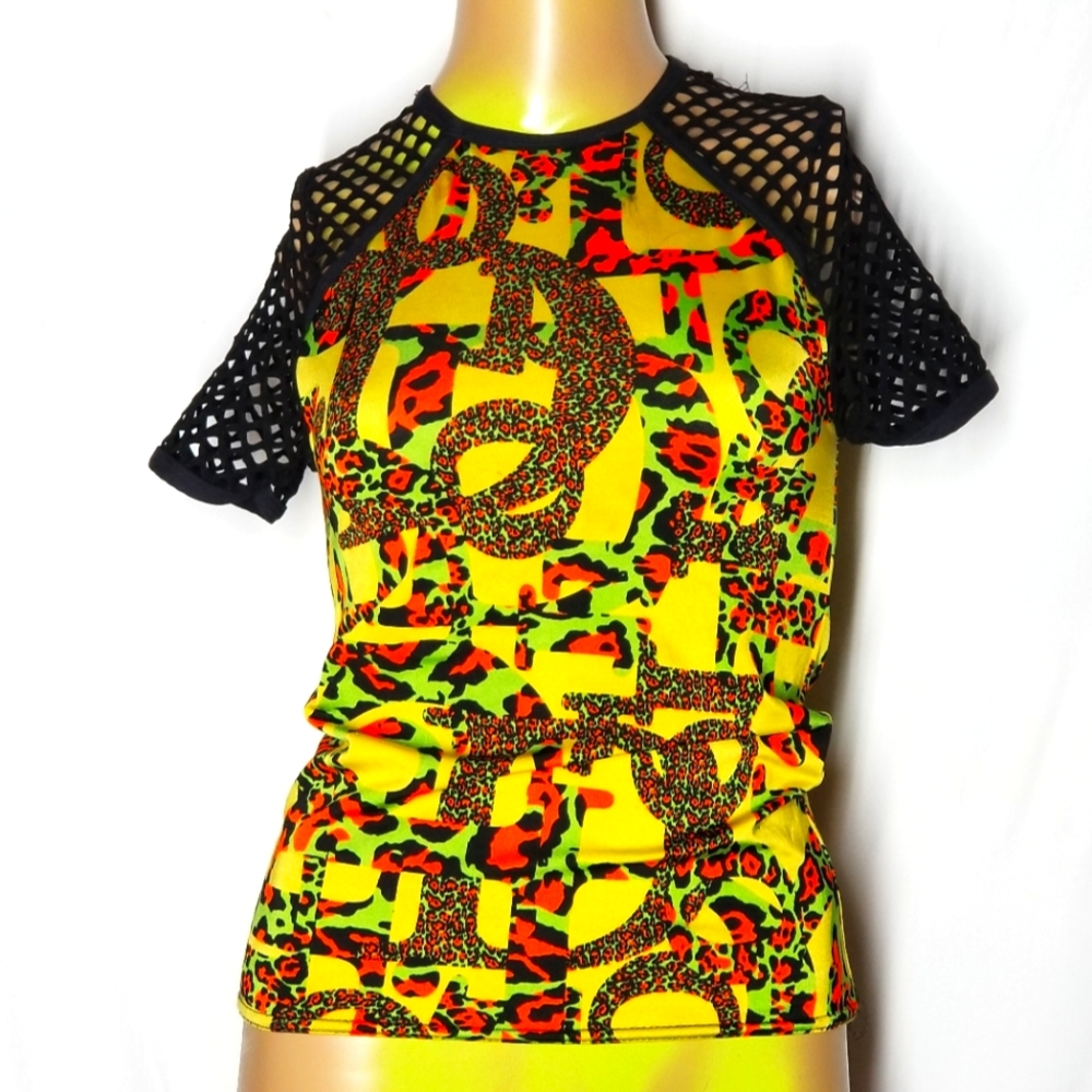 Cheetah Print netted shirt XS